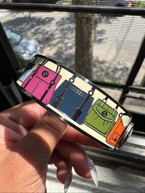 Coach enamel hinged bangle bracelet